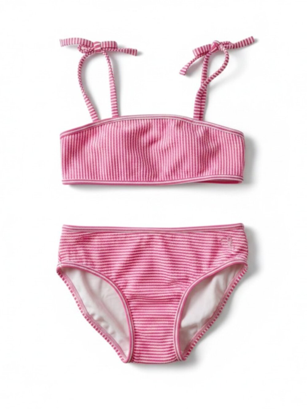 Vineyard Vines Girls Pink Seersucker Stripe Bikini 2-Piece Size 7 Sample (NWOT)